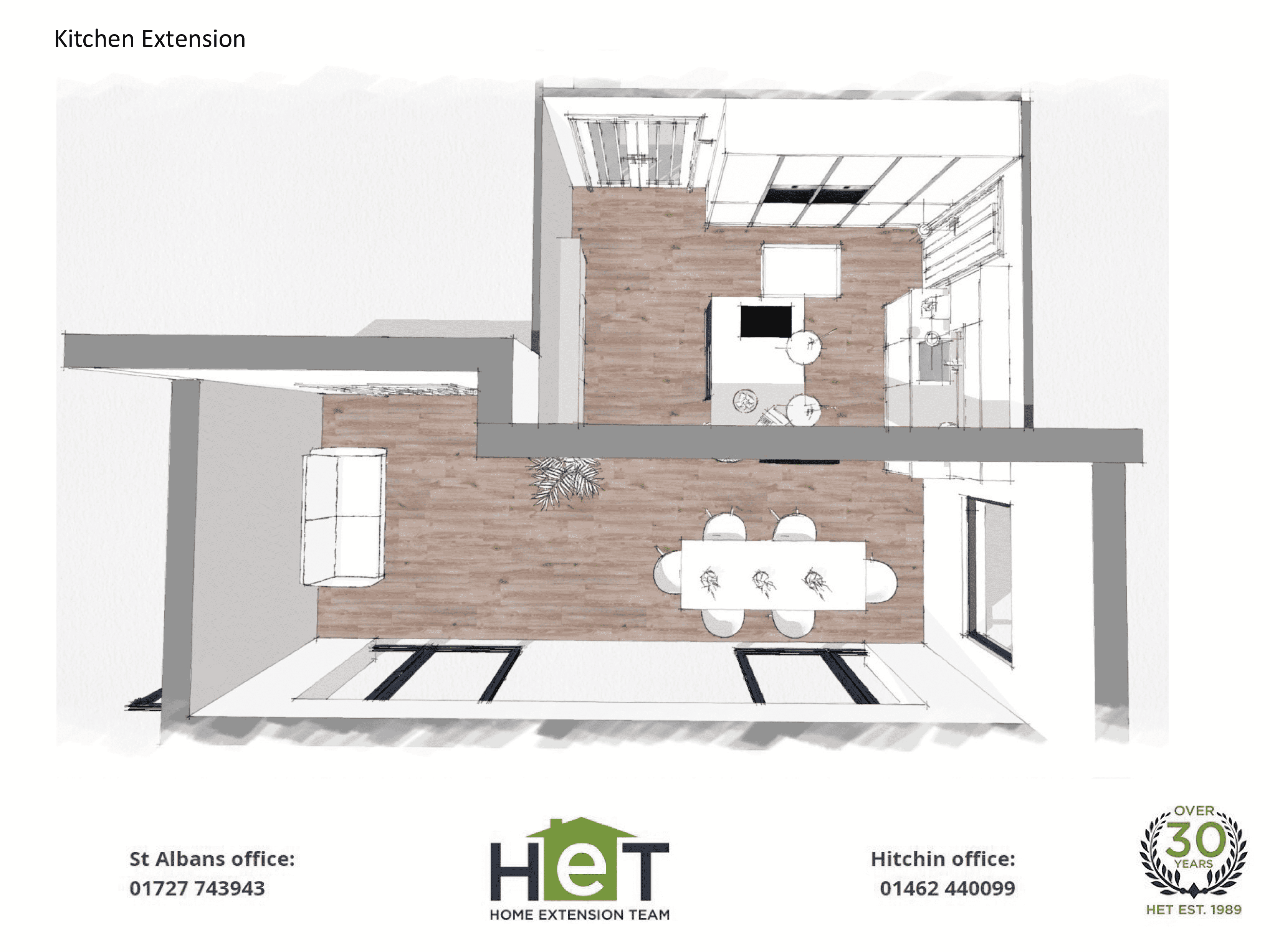 Driver drawing 3d Single Storey Extension Herts